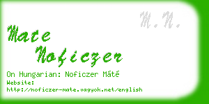 mate noficzer business card